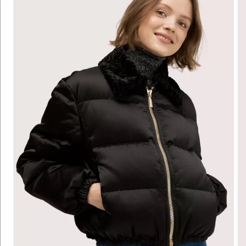 NWOT Kate Spade DOWN PUFFER JACKET Coat BLACK S